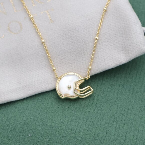 Kendra Scott Football Helmet Short Necklace Gold - Picture 2 of 2